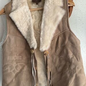 Double D Ranch Tan Suede Vest Size Small